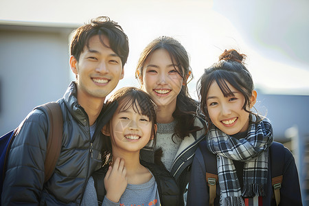 幸福的一家人背景图片