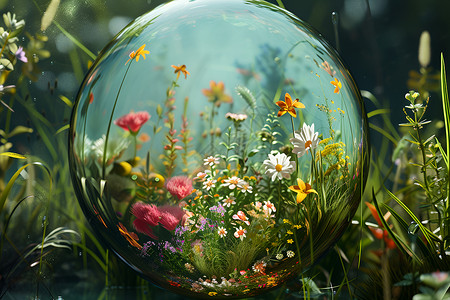 花花世界中的梦幻花球背景图片