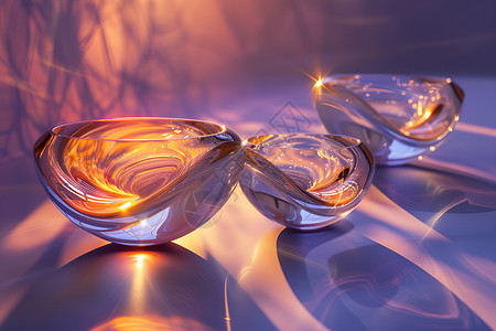 抽象玻璃艺术光芒四溢背景图片