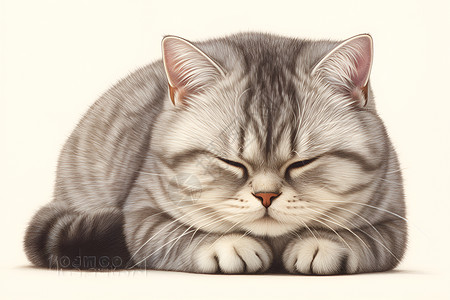 熟睡中的短毛猫高清图片