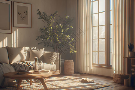 现代简约风格的客厅背景图片