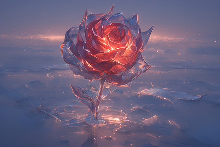 冰雪玫瑰背景图片