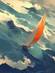 自制风帆冥想之船插画