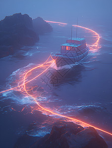 海上行驶的船只背景图片
