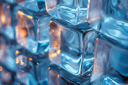 透明花纹冰与光的几何花纹插画