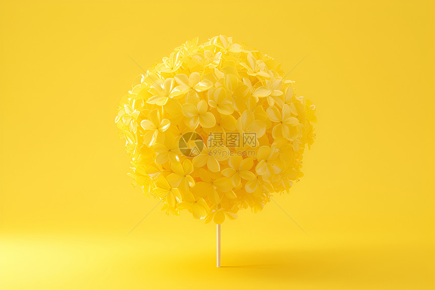 黄色花球图片