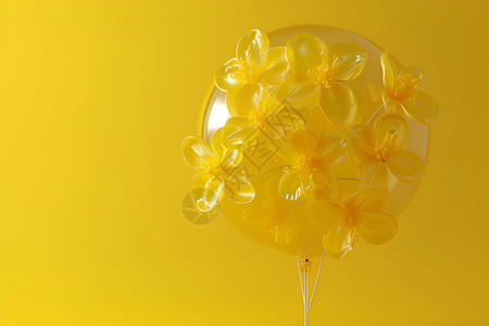 橡皮气球上的花朵背景图片