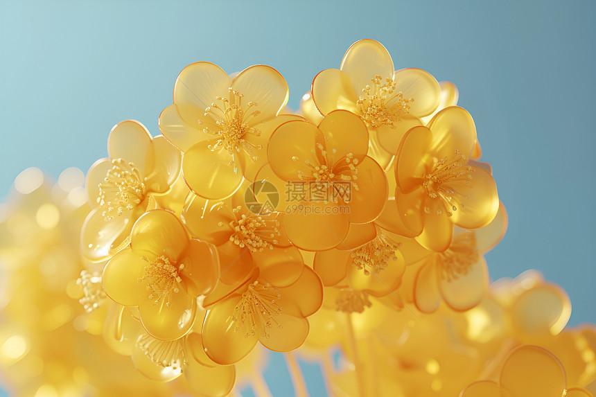 黄色塑料花束图片