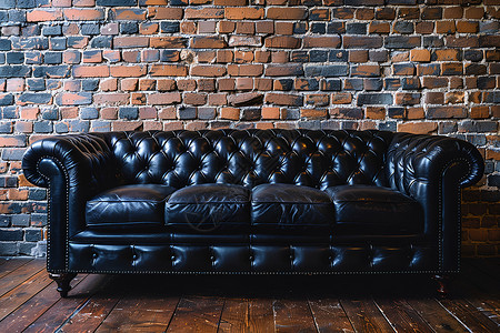 复古风格的皮沙发背景图片