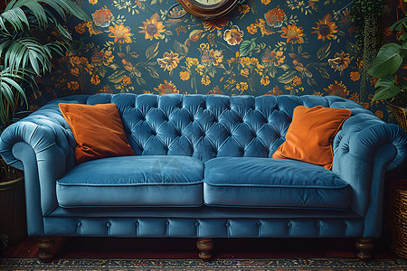 复古风格的沙发背景图片