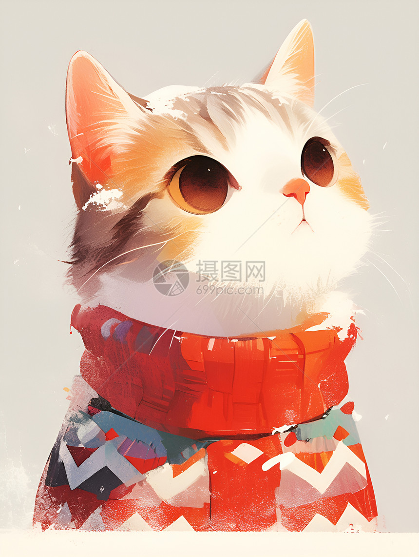 白雪的时尚猫咪图片