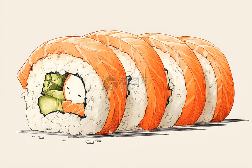 卡通寿司插画图片