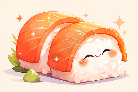 可爱的卡哇伊寿司背景图片