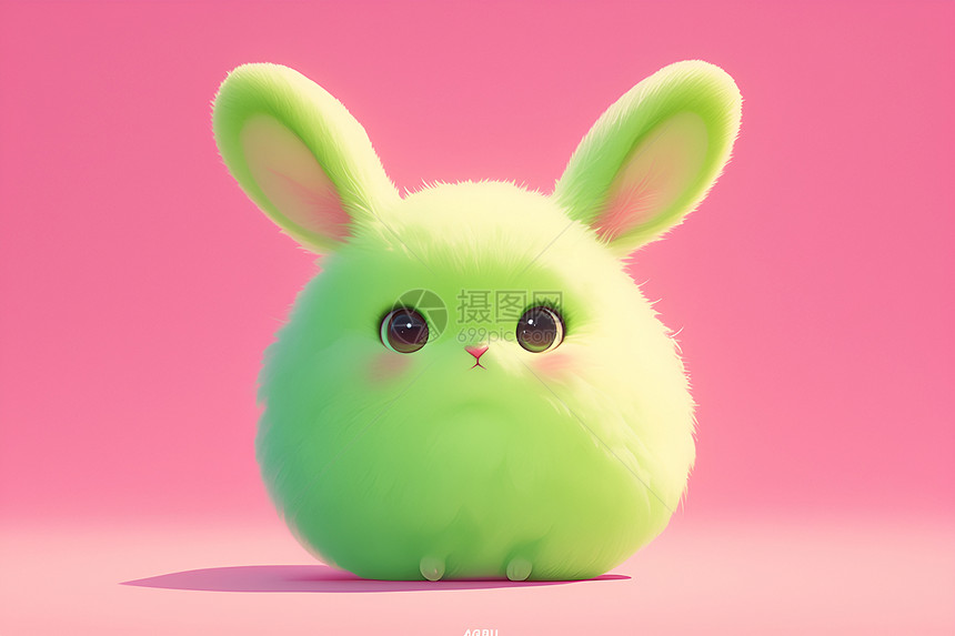 粉色棉花糖兔子图片