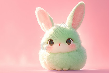 粉色世界中的棉花糖兔子背景图片