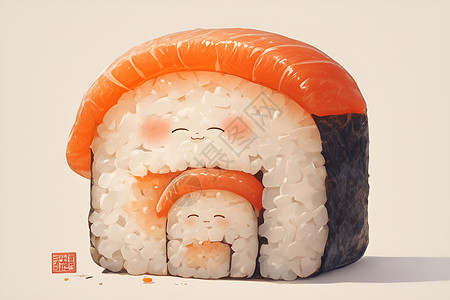 可爱的寿司插画背景图片