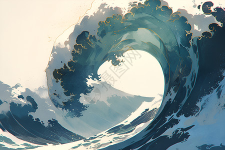 汹涌的海浪自然涛声高清图片