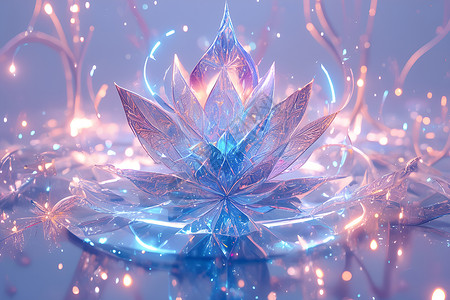 奇幻玻璃花朵背景图片