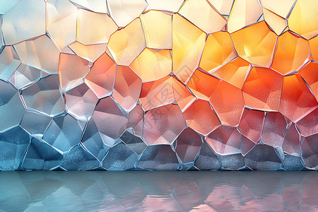 抽象几何背景墙抽象的玻璃背景墙插画