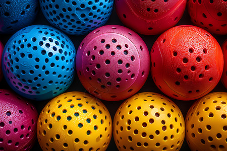 多彩球运动球体的孔洞插画