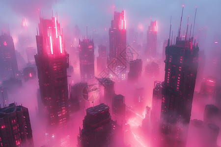 未来城市的高楼背景图片