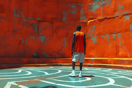 室内的篮球少年背景图片