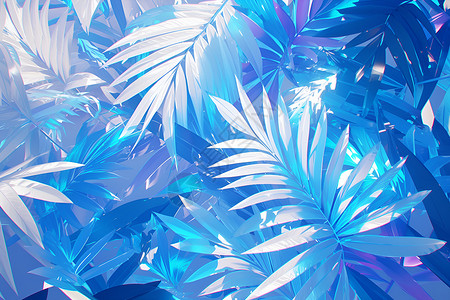 蓝色的发光植物背景图片