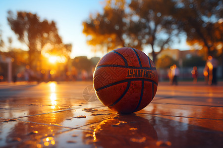 街头上的篮球背景图片