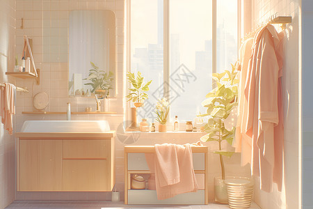 宁静的浴室背景图片
