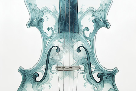 吉他琴弦神秘小提琴插画