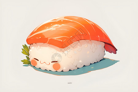 日式寿司小食可爱的寿司头像插画