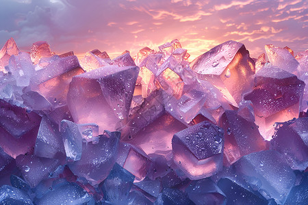 阳光下的水晶方块背景图片