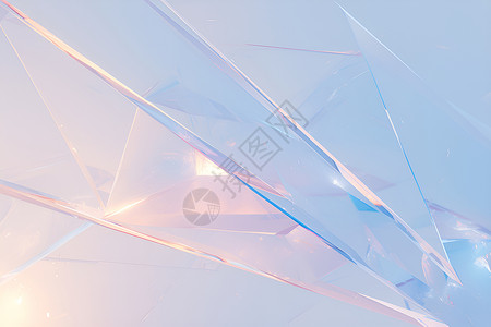 玻璃立方体蓝粉色冰晶立方体插画