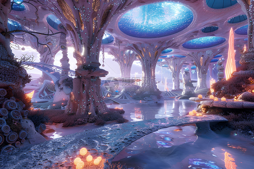 奇幻宫殿里的水世界图片