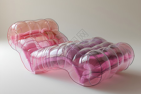 塑料脚垫粉紫色充气椅子设计图片