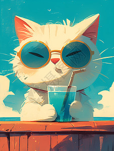 阳光下的猫咪背景图片