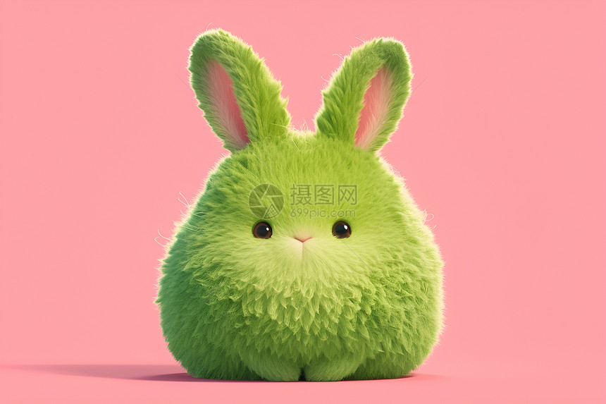 绿色小兔子图片