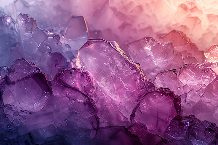 紫色冰晶花瓣壁纸背景图片