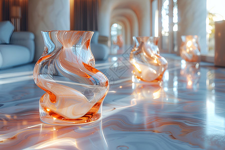 玻璃花瓶之美背景图片