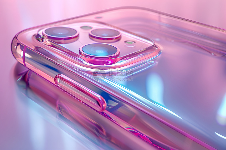 粉紫色玻璃手机壳图片