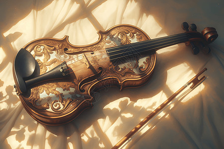 清晨的小提琴背景图片
