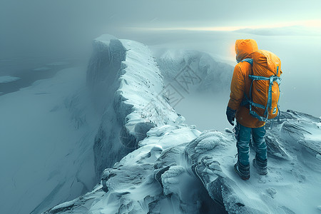 冰山上的的孤独旅行者高清图片