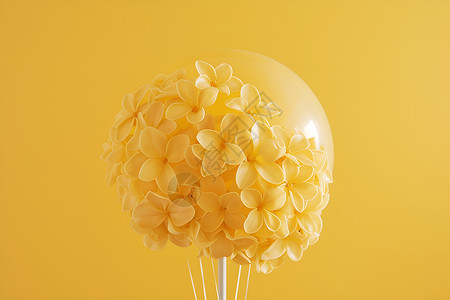 飘动的黄色气球背景图片