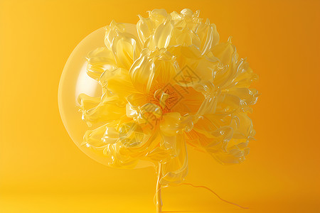 一个黄色气球的花背景图片