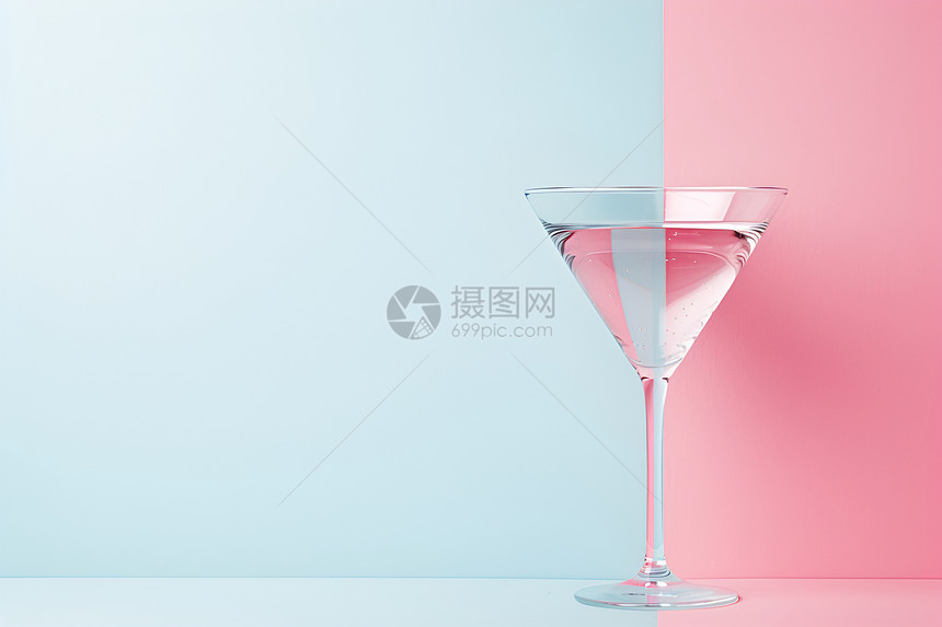 粉蓝色的酒杯图片