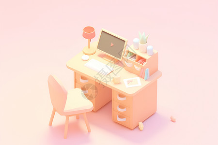 整齐办公桌整齐的办公桌插画