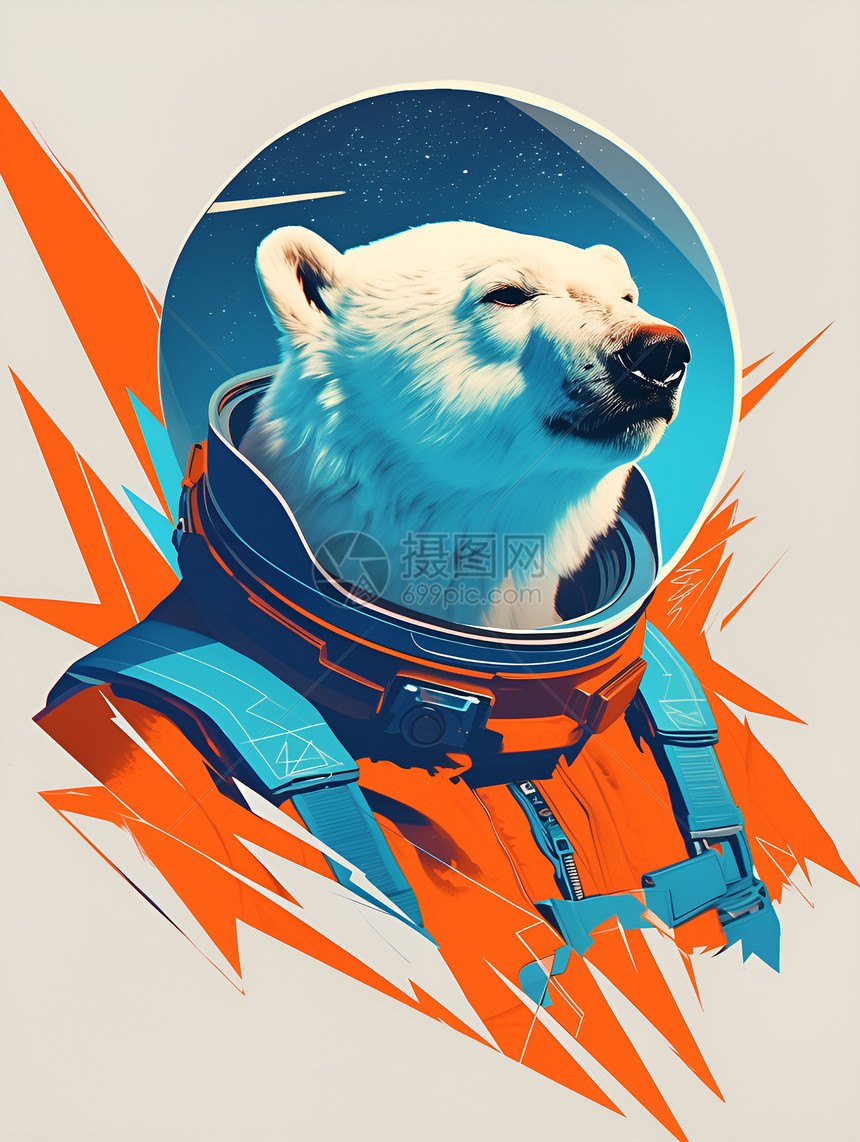 熊穿着宇航服图片