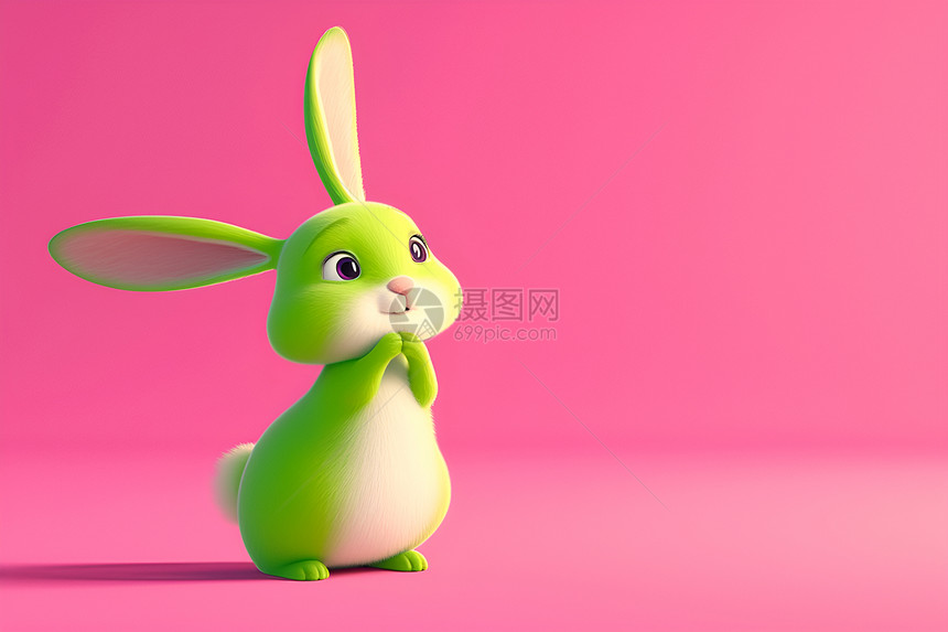 粉色世界里的兔子图片