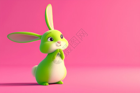 粉色世界里的兔子背景图片