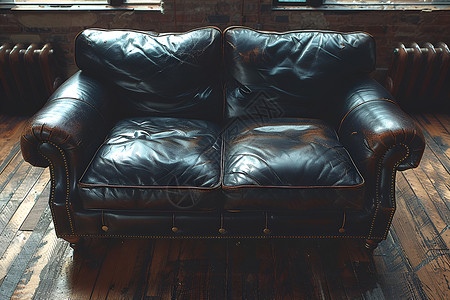 黑色沙发座椅黑色皮质沙发背景